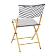 3PC Navy and White Indoor/Outdoor PE Rattan Folding Bistro Set