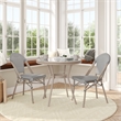 Indoor/Outdoor Commercial Bistro Set with Table and Two Chairs in Blk/Wht