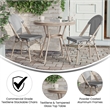 Indoor/Outdoor Commercial Bistro Set with Table and Two Chairs in Blk/Wht