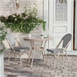 Indoor/Outdoor Commercial Bistro Set with Table and Two Chairs in Blk/Wht