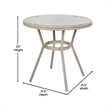 Indoor/Outdoor Commercial Bistro Set with Table and Two Chairs in Blk/Wht