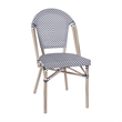 Indoor/Outdoor Commercial Bistro Set with Table and Two Chairs in Blk/Wht