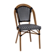Indoor/Outdoor Commercial Bistro Set with Table and 2 Chairs in Blk/Wht