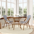Indoor/Outdoor Commercial Bistro Set with Table and 2 Chairs in Wht/Navy