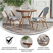 Indoor/Outdoor Commercial Bistro Set with Table and 2 Chairs in Wht/Navy