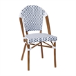 Indoor/Outdoor Commercial Bistro Set with Table and 2 Chairs in Wht/Navy
