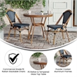 Indoor/Outdoor Commercial Bistro Set with Table and 2 Chairs in Navy/Wht
