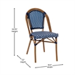 Indoor/Outdoor Commercial Bistro Set with Table and 2 Chairs in Navy/Wht