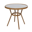 Indoor/Outdoor Commercial Bistro Set with Table and 2 Chairs in Navy/Wht