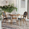 Indoor/Outdoor Commercial Bistro Set with Table and 2 Chairs in Blk/Wht