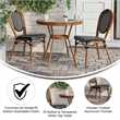 Indoor/Outdoor Commercial Bistro Set with Table and 2 Chairs in Blk/Wht