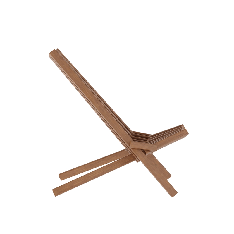 Commercial Indoor/Outdoor Low Profile Acacia Wood Patio Folding Chair in Brown