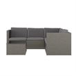 Flash Furniture Indoor/Outdoor Patio Wicker Rattan Sofa and Table Set in Gray