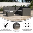 Flash Furniture Indoor/Outdoor Patio Wicker Rattan Sofa and Table Set in Gray