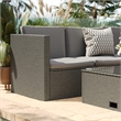 Flash Furniture Indoor/Outdoor Patio Wicker Rattan Sofa and Table Set in Gray
