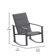 3 Piece All-Weather Rocking Chairs and Glass Top Table Bistro Set - Black/Black