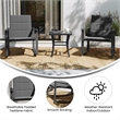 3 Piece All-Weather Rocking Chairs and Glass Top Table Bistro Set - Black/Black