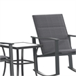 3 Piece All-Weather Rocking Chairs and Glass Top Table Bistro Set - Black/Black