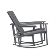 3 Piece All-Weather Rocking Chairs and Glass Top Table Bistro Set - Black/Black