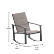 3 Piece All-Weather Rocking Chairs and Glass Top Table Bistro Set - Brown/Black