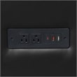 Commercial LeatherSoft Reception Chair with AC/USB/USB-C Charging Ports in Black