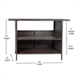 Indoor/Outdoor Wicker Rattan Patio Bar Counter Table with Two Shelves in Brown