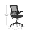 Ergonomic Swivel Task Chair with Roller Wheels & Flip Up Arms - Black Mesh