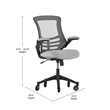 Ergonomic Swivel Task Chair with Roller Wheels & Flip Up Arms - Gray Mesh