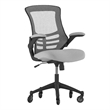 Ergonomic Swivel Task Chair with Roller Wheels & Flip Up Arms - Gray Mesh