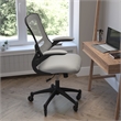 Ergonomic Swivel Task Chair with Roller Wheels & Flip Up Arms - Gray Mesh