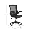 Ergonomic Swivel Task Chair with Roller Wheels & Flip Up Arms-Black LeatherSoft