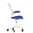 Ergonomic Swivel Task Chair with Roller Wheels & Flip Up Arms - Blue Mesh