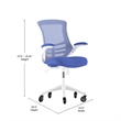 Ergonomic Swivel Task Chair with Roller Wheels & Flip Up Arms - Blue Mesh