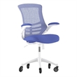 Ergonomic Swivel Task Chair with Roller Wheels & Flip Up Arms - Blue Mesh