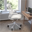 Ergonomic Swivel Task Chair with Roller Wheels & Flip Up Arms - Gray Mesh