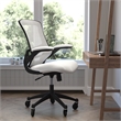 Ergonomic Swivel Task Chair with Roller Wheels & Flip Up Arms - White Mesh
