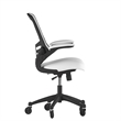 Ergonomic Swivel Task Chair with Roller Wheels & Flip Up Arms - White Mesh