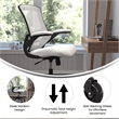 Ergonomic Swivel Task Chair with Roller Wheels & Flip Up Arms - White Mesh