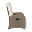 Indoor/Outdoor Wicker Rattan Recliner with Flip-Up Side Table in Beige & Brown