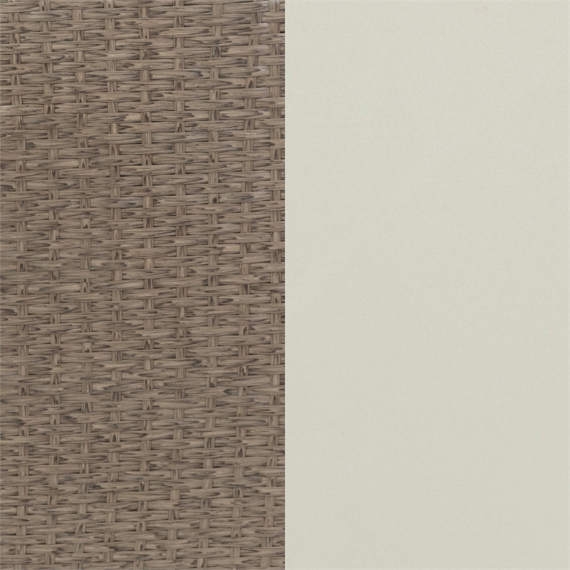 Indoor/Outdoor Wicker Rattan Recliner with Flip-Up Side Table in Beige & Brown