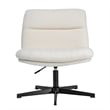 Commercial Wide Mid-Back Padded Faux Shearling Swivel Office Chair in Cream/Blk