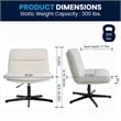 Commercial Wide Mid-Back Padded Faux Shearling Swivel Office Chair in Cream/Blk