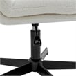 Commercial Wide Mid-Back Padded Faux Shearling Swivel Office Chair in Cream/Blk