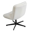 Commercial Wide Mid-Back Padded Faux Shearling Swivel Office Chair in Cream/Blk