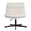 Commercial Wide Mid-Back Padded Faux Shearling Swivel Office Chair in Cream/Blk