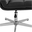 Commercial Wide Mid-Back Padded LeatherSoft Swivel Office Chair in Black/Chrome