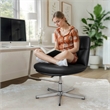 Commercial Wide Mid-Back Padded LeatherSoft Swivel Office Chair in Black/Chrome