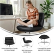 Commercial Wide Mid-Back Padded LeatherSoft Swivel Office Chair in Black/Chrome