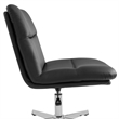 Commercial Wide Mid-Back Padded LeatherSoft Swivel Office Chair in Black/Chrome