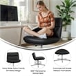 Commercial Wide Mid-Back Padded LeatherSoft Swivel Office Chair in Black/Chrome